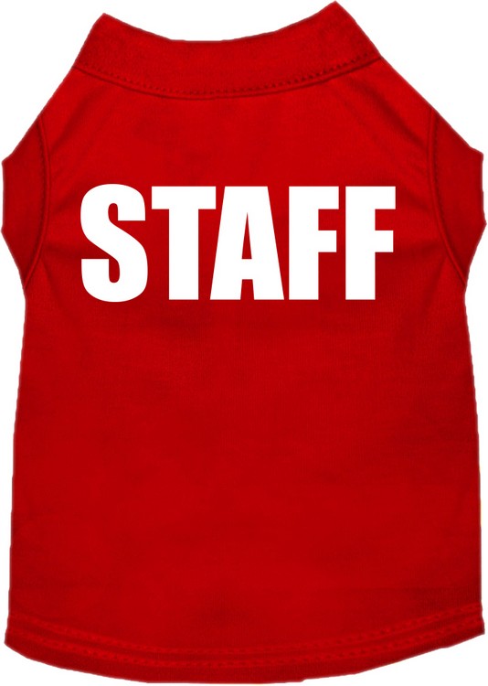 Staff Costume Screen Print Dog Shirt Red Size LG